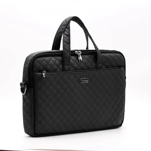 Schwarze Damen-Aktentasche. Tasche für Laptop und Dokumente.