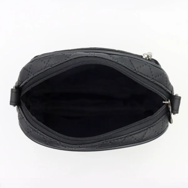 schwarze Damenhandtasche, kleine gesteppte NuuBag
